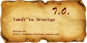 Takáts Orsolya névjegykártya